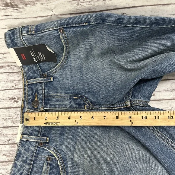 Levi's Premium Low Loose Jeans Women's Sz 26x30 Light Wash Straight Leg Cotton - Picture 10 of 13